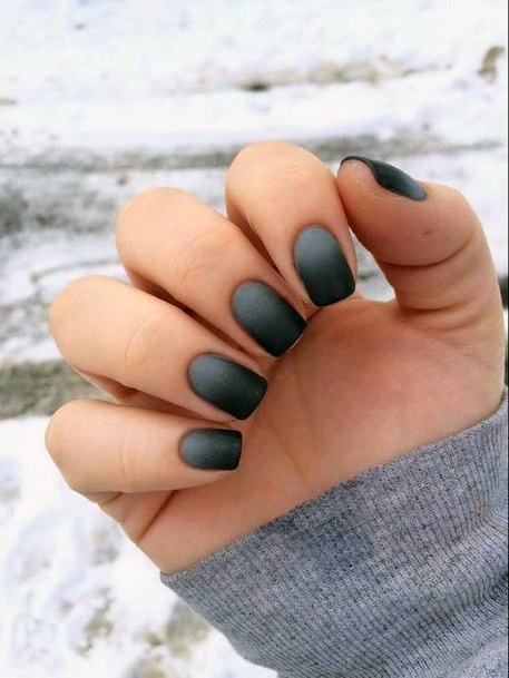 Extreme Matte Grey Ombre Nails