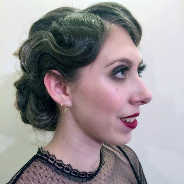 Extremely Classic Vintage Light Brown Finger Waves Updo Womens Hairstyle