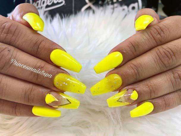 Eye Catchy Bright Yellow Nails For Women