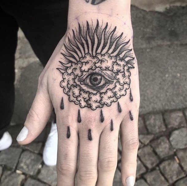 Eye Tattoo Womens Hands