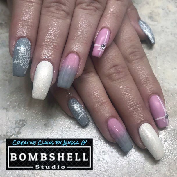 Fab Pink And Grey Nails For Women