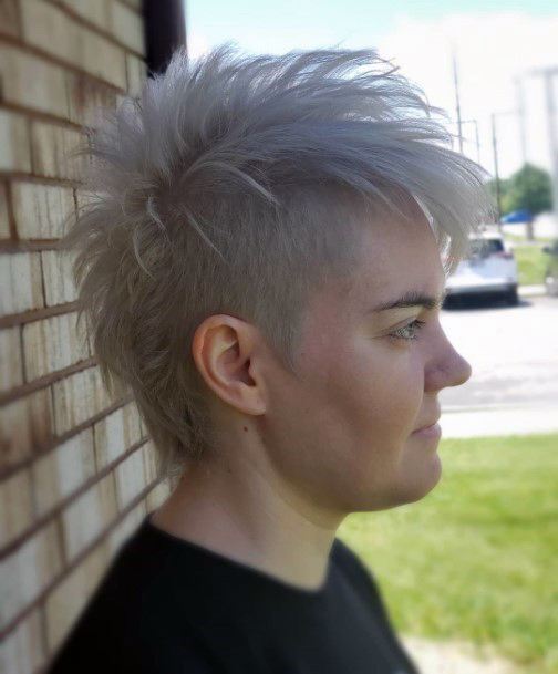 Fabulous Silver Shaved Hairstyles For Women