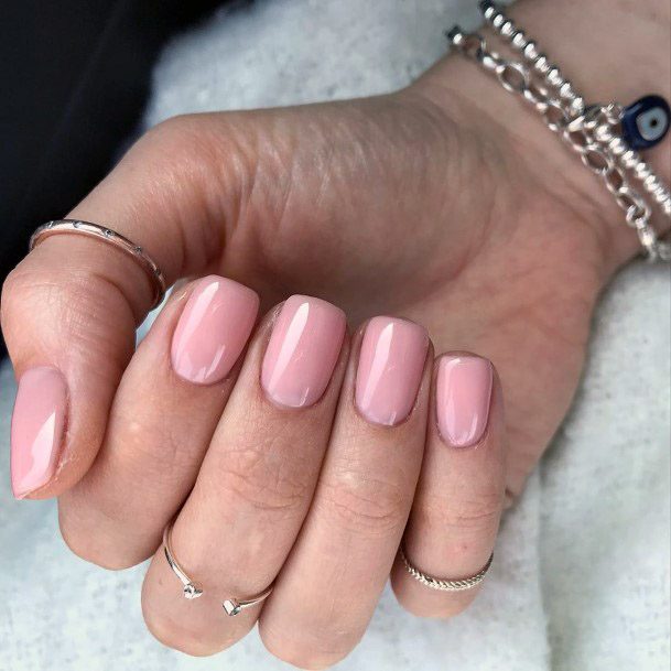 Faded Pink Short Nails Women