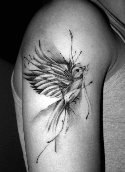 Fairy Bird Tattoo Womens Arms
