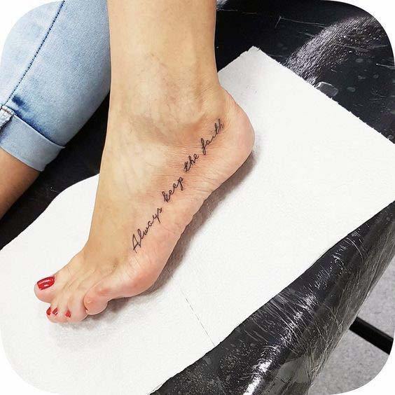 Tattoo uploaded by Charlotte louise  Foot tattoo quote tattoos  quotetattoo writingtattoo  Tattoodo