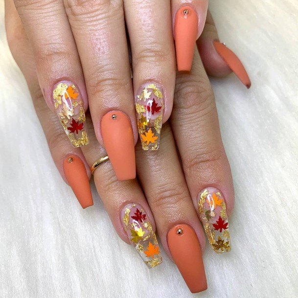 Fall Leaf Fall Leaf Nail Designs For Girls