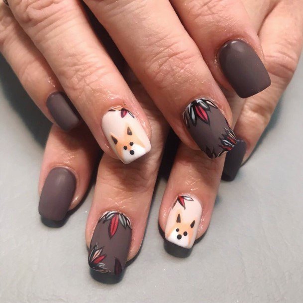 Fall Leaf Girls Nail Ideas