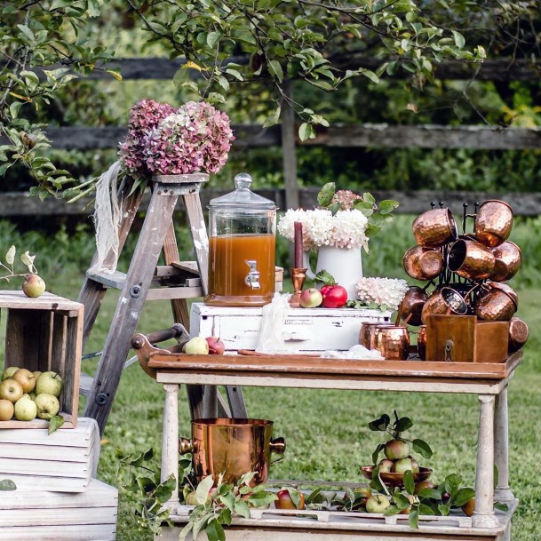 Fall Wedding Ideas Hot Apple Cider Station Inspiration