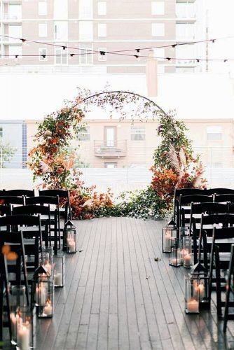 Fall Wedding Ideas Modern Circle Arch With Red And Orange Flowers