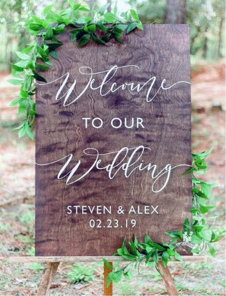 Fall Wedding Ideas Wooden Welcome Sign Inspiration