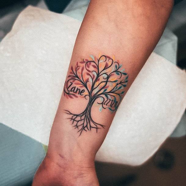 Family Tree Tattoo For Ladies