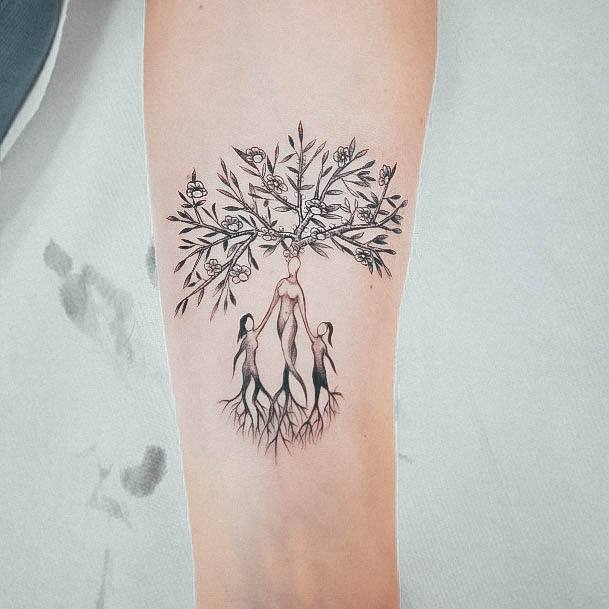 Family Tree Womens Feminine Family Tree Tattoos