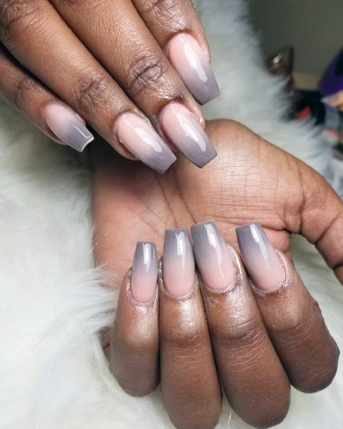 Fancy Grey Ombre Nails