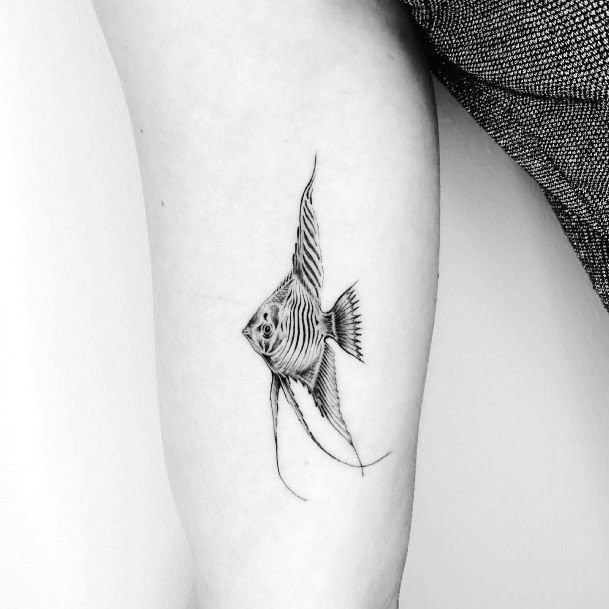 Fantastic Angel Fish Tattoo For Women