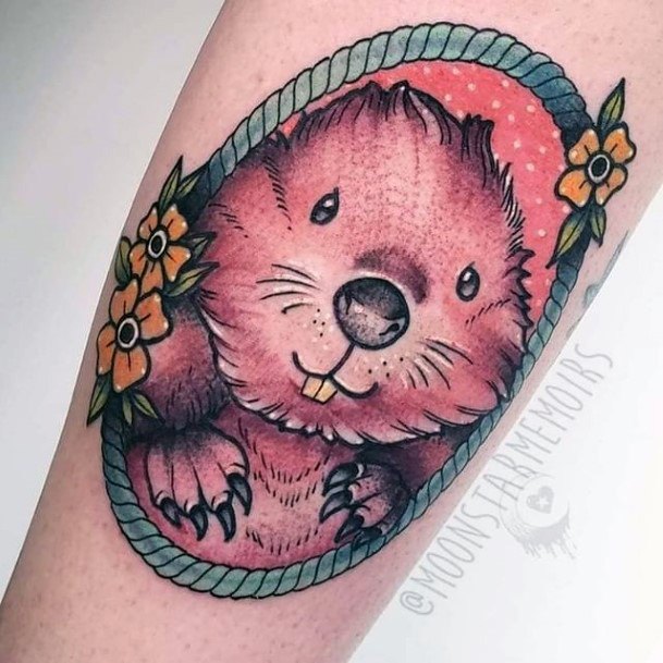 Fantastic Beaver Tattoo For Women