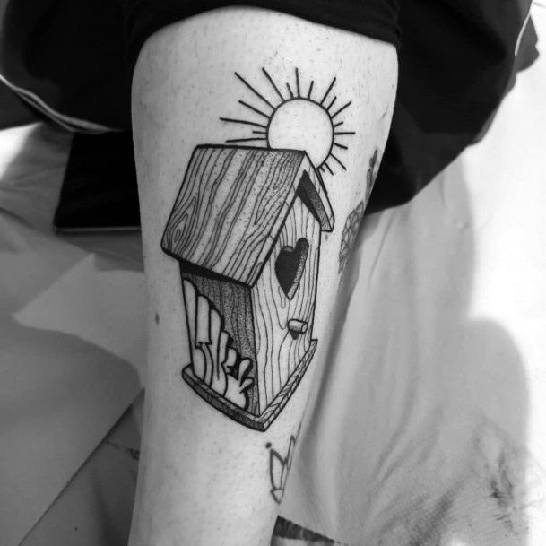 Fantastic Birdhouse Tattoo For Women