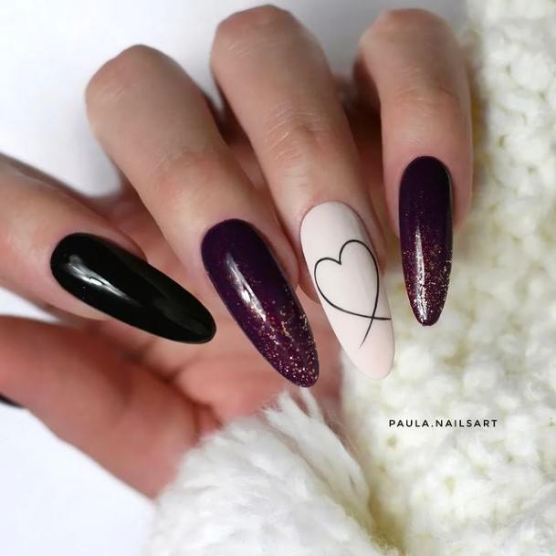 Fantastic Black Oval Nail For Women