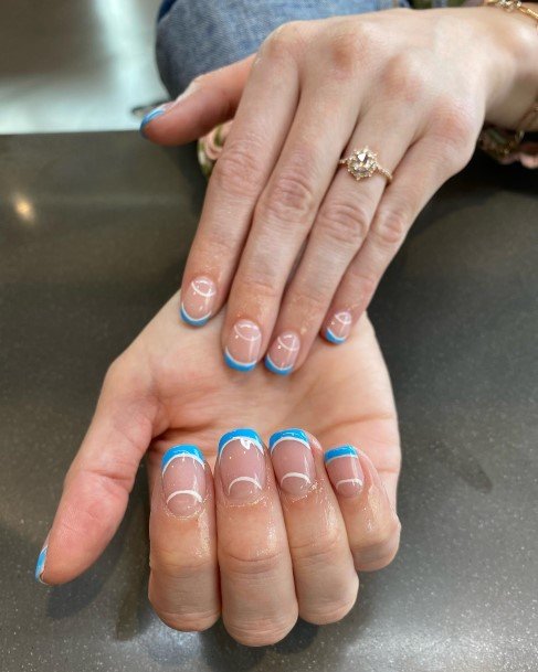 Fantastic Blue French Tip Nail For Women