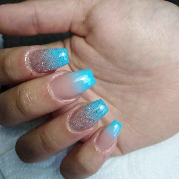 Fantastic Blue Ombre Nail For Women