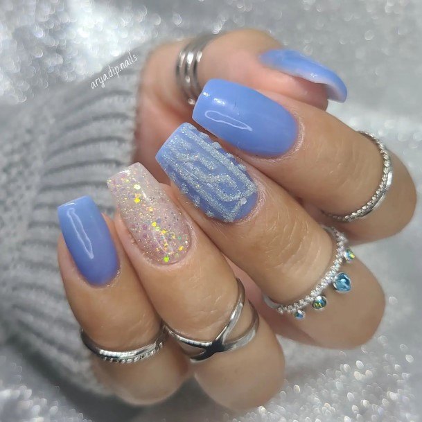 Fantastic Blue Short Nail For Women