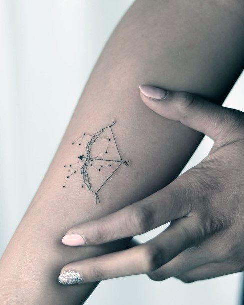 Fantastic Bow And Arrow Tattoo For Women