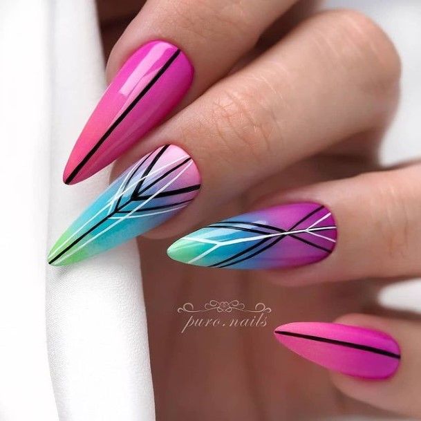 Fantastic Bright Ombre Nail For Women