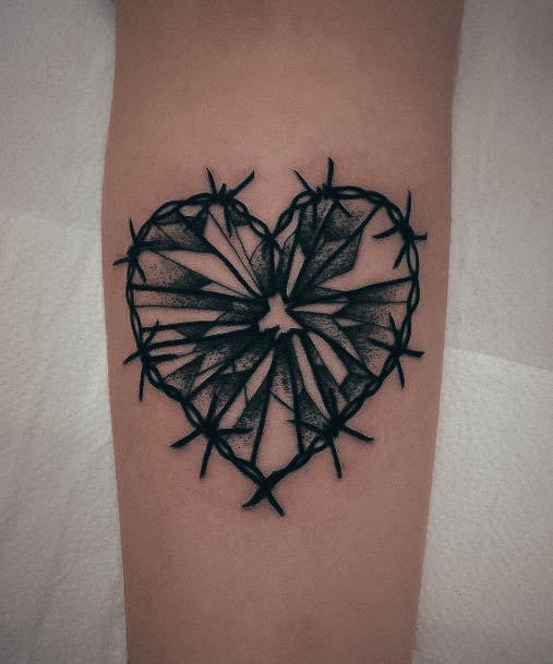 Fantastic Broken Heart Tattoo For Women