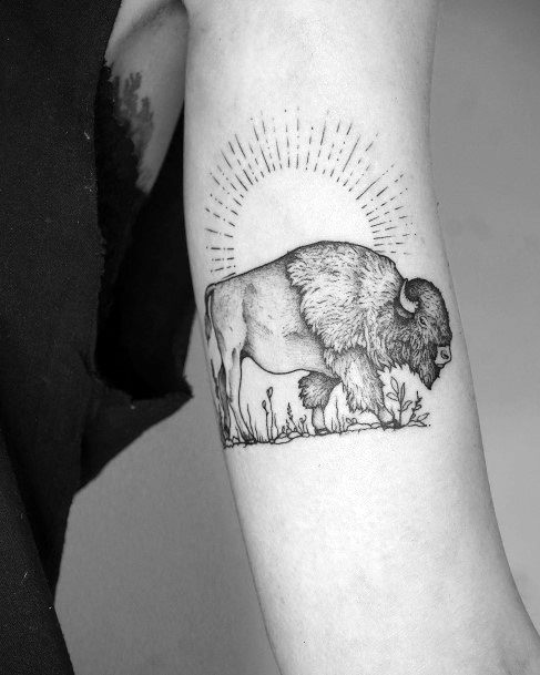 Fantastic Buffalo Tattoo For Women