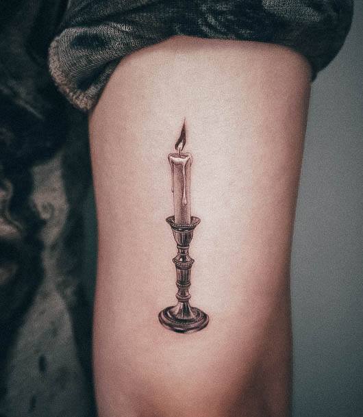 Fantastic Candle Tattoo For Women