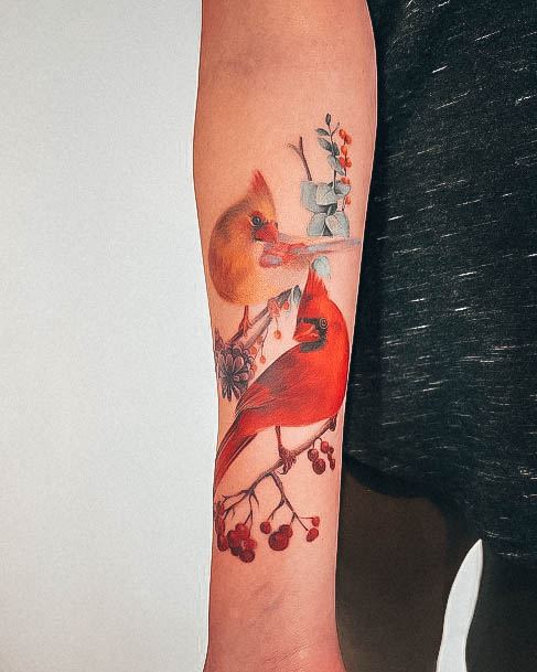 Fantastic Cardinal Tattoo For Women