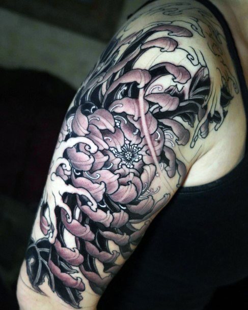 Fantastic Chrysanthemum Tattoo For Women