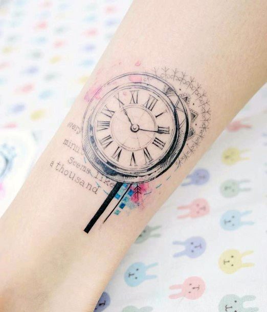 Fantastic Clock Tattoo Womens Hands