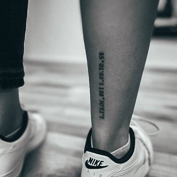 Fantastic Coordinates Tattoo For Women