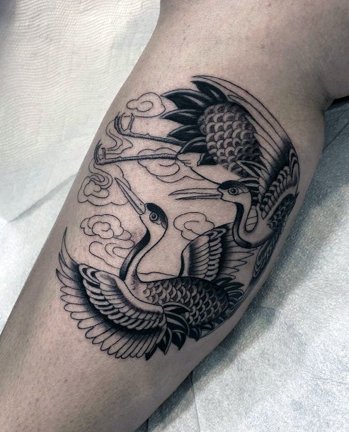 Fantastic Crane Tattoo For Women