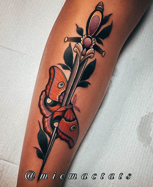 Fantastic Dagger Tattoo For Women
