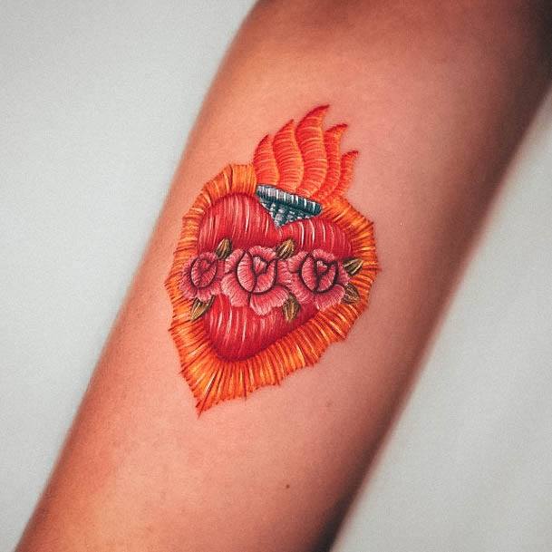 Fantastic Embroidery Tattoo For Women