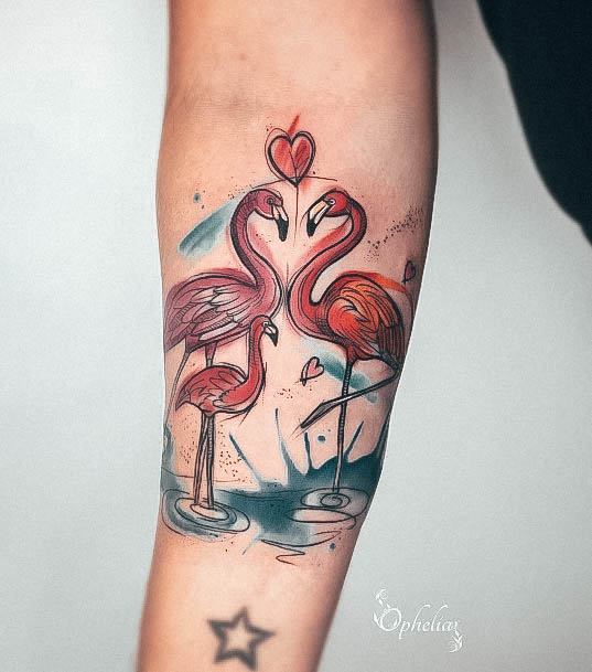 Fantastic Flamingo Tattoo For Women