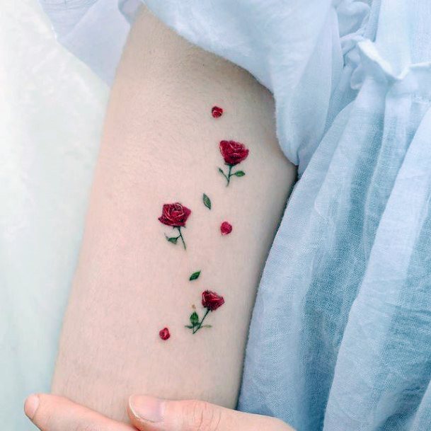 Fantastic Flower Petal Tattoo For Women