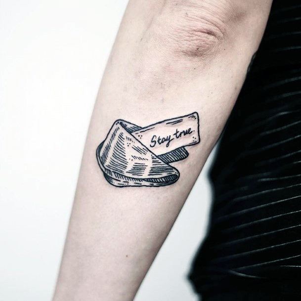 Fantastic Fortune Cookie Tattoo For Women