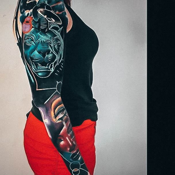 Fantastic Full Sleeve Tattoo For Women