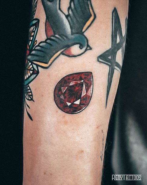 Fantastic Gem Tattoo For Women Red Ruby
