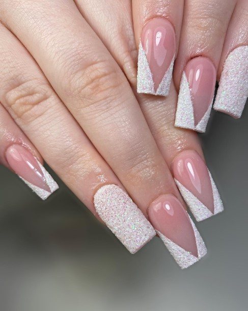 Fantastic Glitter French Tip Nail For Women