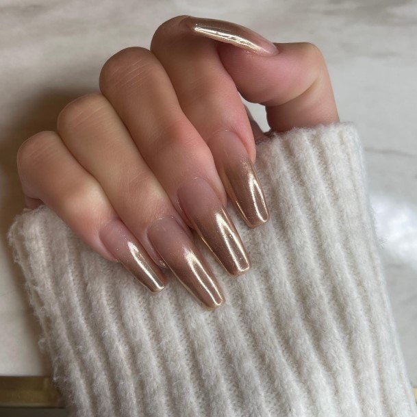 Fantastic Gold Ombre Nail For Women