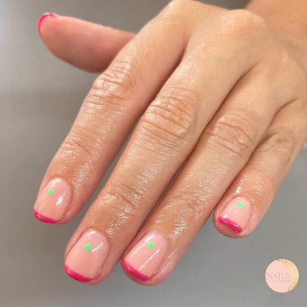 Fantastic Green And Pink Nail For Women