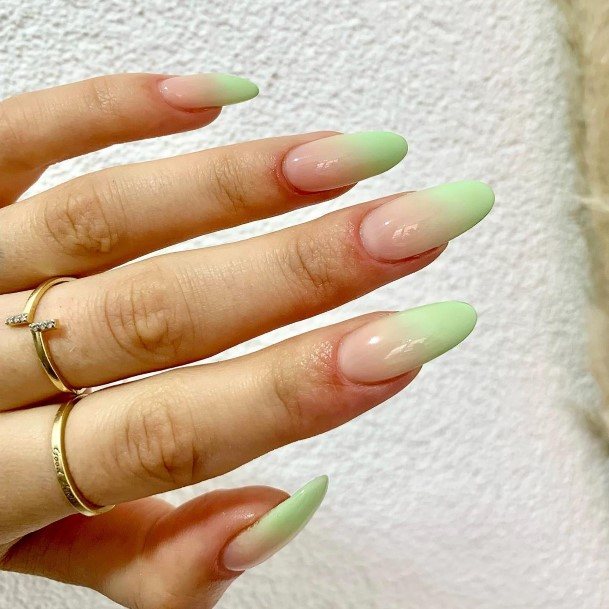 Fantastic Green Ombre Nail For Women