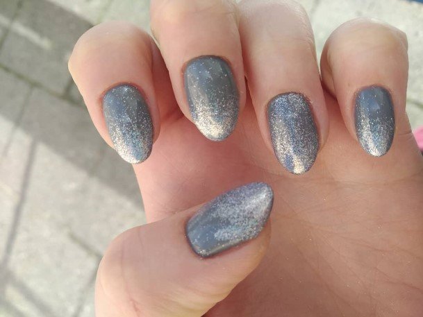 Fantastic Grey With Glitter Nail For Women