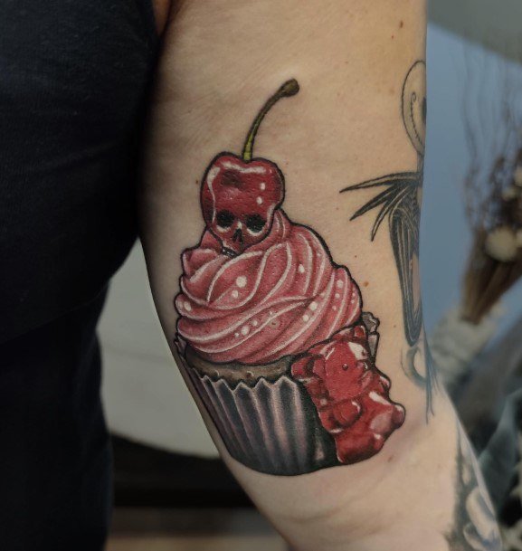 Fantastic Gummy Bear Tattoo For Women Cupcake