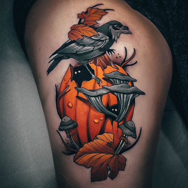 Fantastic Halloween Tattoo For Women