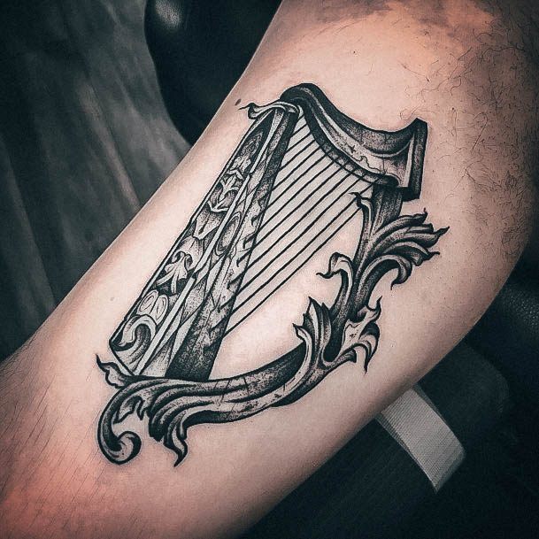 Fantastic Harp Tattoo For Women