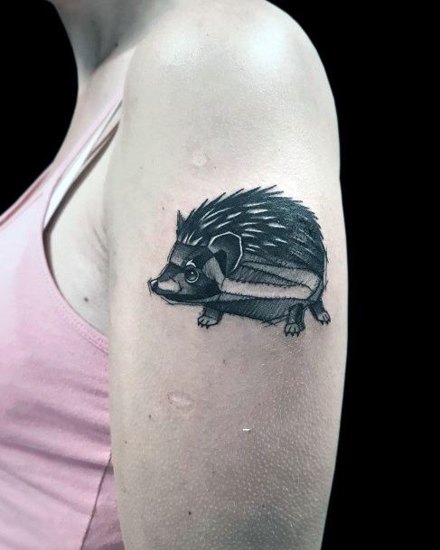 Fantastic Hedgehog Tattoo For Women